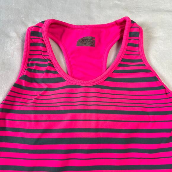 Athleta Scoop Neck Stripe Racerback Tank Top w/ Shelf Bra Size Small Workout Gym - Picture 3 of 8